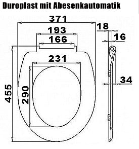 WC-Sitz aus Duroplast mit Absenkautomatik und Blumenmuster | Weiß