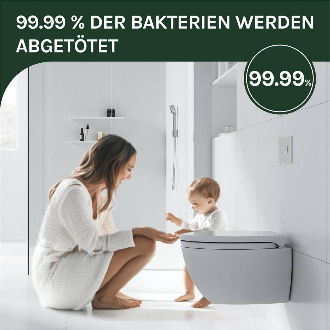 WC-Sitz aus Kunststoff mit Absenkautomatik und antibakterieller Beschichtung | Weiß