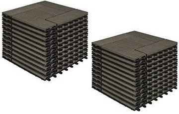 22-delige WPC terrastegels voor terras | Coffee | 30x30x1,8 cm