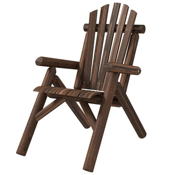 Houten Adirondack tuinstoel met hoge rugleuning | Kleur: Naturel | Afmetingen: 83x68x101 cm