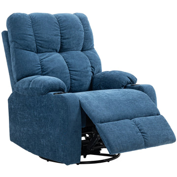 Relaxfauteuil met Voetensteun | Kleur: Blauw | Afmetingen: 88x96x108 cm