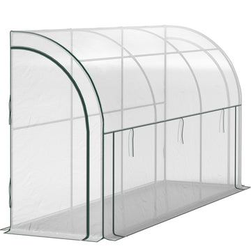Wandkas - Foliekas voor de tuin | Kleur: Wit | Afmetingen: 80x300x157 cm