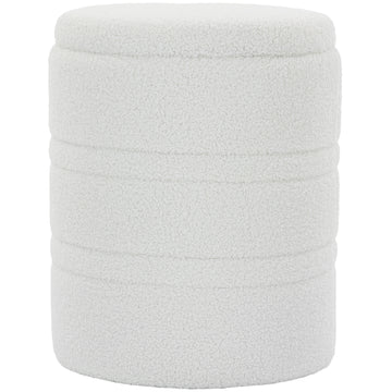 Sherpa opberghocker met omkeerbaar deksel | Kleur: Wit | Afmetingen: 36,5x36,5x46,5 cm