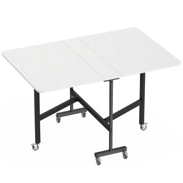 Mobiele klaptafel met 6 wielen en remmen | Kleur: Wit | Afmetingen: 120x80x73 cm