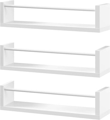 Wandrek met 3 planken | Wit | 40x10x12 cm