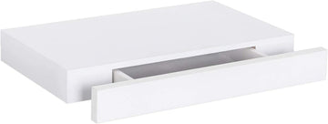 Wandrek met lade, zwevende wandplank van MDF | Wit | 40x25x5 cm / 80x25x5 cm