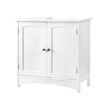 Wastafelkast met 2 deuren, MDF, wit, 60 x 60 x 30 cm