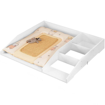 Wikkelopzetstuk voor commode met opbergvakken | Wit | 80x74,5x13,5 cm