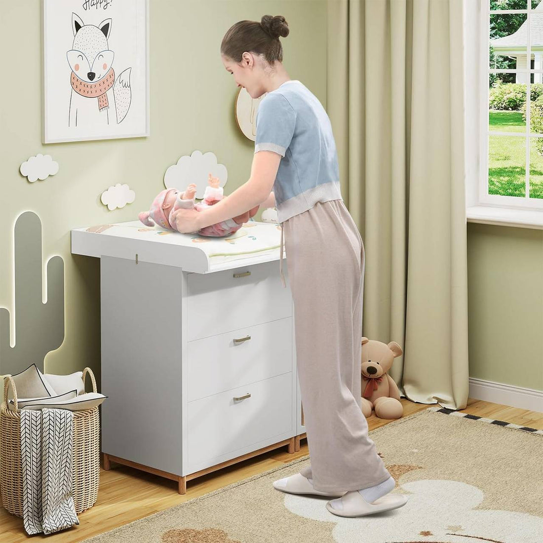 Wikkelopzetstuk voor commode | Wit | 70x80x10 cm