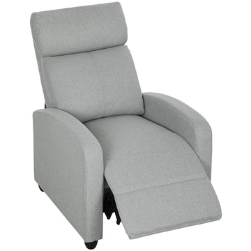 Verstelbare relaxfauteuil met voetensteun 135° | Kleur: Grijs | Afmetingen: 69x88x101 cm