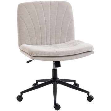 Bureaustoel met wippfunctie en brede zitting | Kleur: Beige | Afmetingen: 62x67x83–93 cm