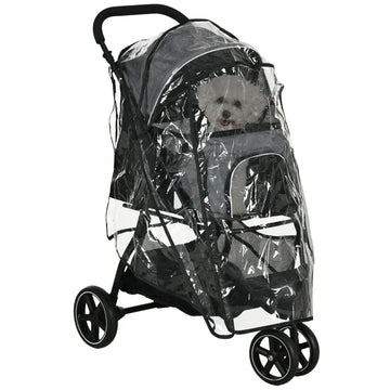 Inklapbare hondenbuggy voor kleine honden | Kleur: Grijs | Afmetingen: 55x83x101 cm