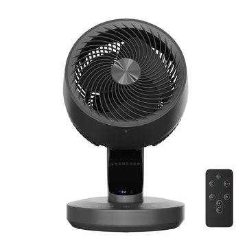 Tafelventilator met led-display, stil 20 dB, 8 standen | Zwart | 26x25x38,4 cm