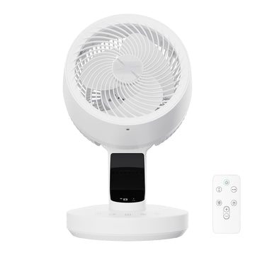 Tafelventilator met led-display, stille ventilator 20 dB, 8 standen | Wit | 26x25x38,4 cm