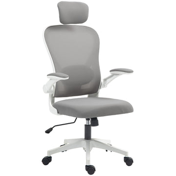 Ergonomische bureaustoel met lendensteun | Kleur: Grijs | Afmetingen: 63x64x115-125 cm