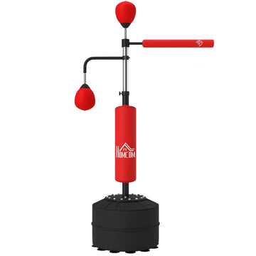 4-in-1 bokszakstandaard | Kleur: Rood, zwart | Afmetingen: 50x88x160-230 cm