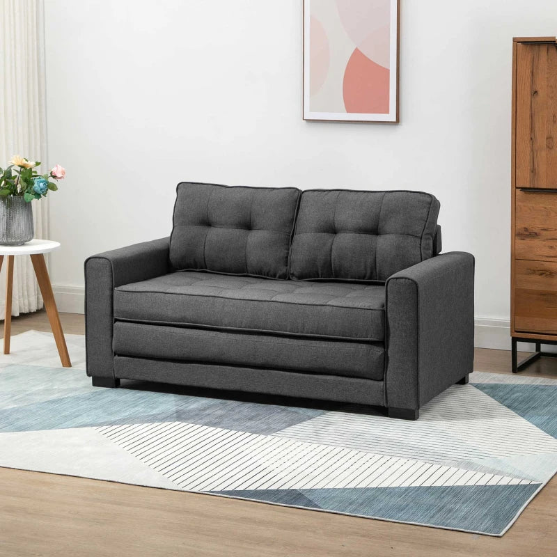 Slaapbank 2-zits, uitschuifbaar | Kleur: Grijs | Afmetingen: 75x147.5x85 cm