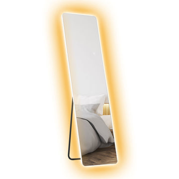 LED passpiegel met 3 lichtkleuren | Kleur: Transparant | Afmetingen: 40x3x150 cm