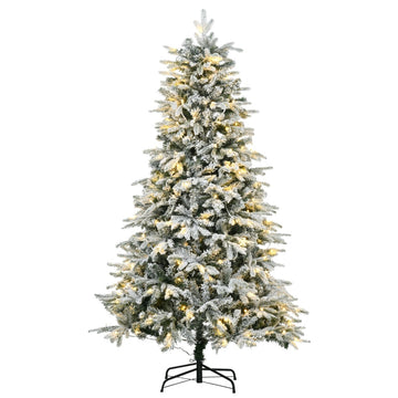 Kunstkerstboom met sneeuw en LED 180 cm | Kleur: Groen | Afmetingen: 105x105x180 cm