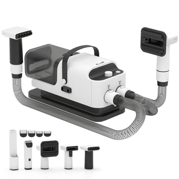 5-in-1 Hondentrimmer met Stofzuiger | Kleur: Wit | Afmetingen: 17,5x37,6x18,5 cm