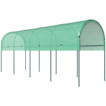 Foliekas met boogdak en grondankers | Kleur: Groen | Afmetingen: 120x400x170 cm