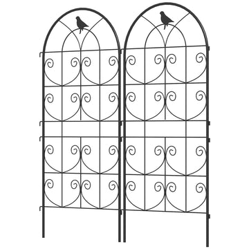 Metalen plantenrek 2-delige set - Klimrek voor klimplanten | Kleur: Zwart