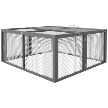 Opvouwbare dierenkooi voor kleine dieren | Kleur: Grijs | Afmetingen: 105x110x50 cm