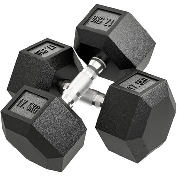 Dumbbell 35 kg met antisliphandgreep | Kleur: Zwart, zilver | Afmetingen: 16,2x34,6x11 cm