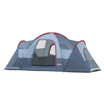 Campingtent 5-6 Personen | Kleur: Donkergrijs + lichtgrijs | Afmetingen: 230x455x180 cm