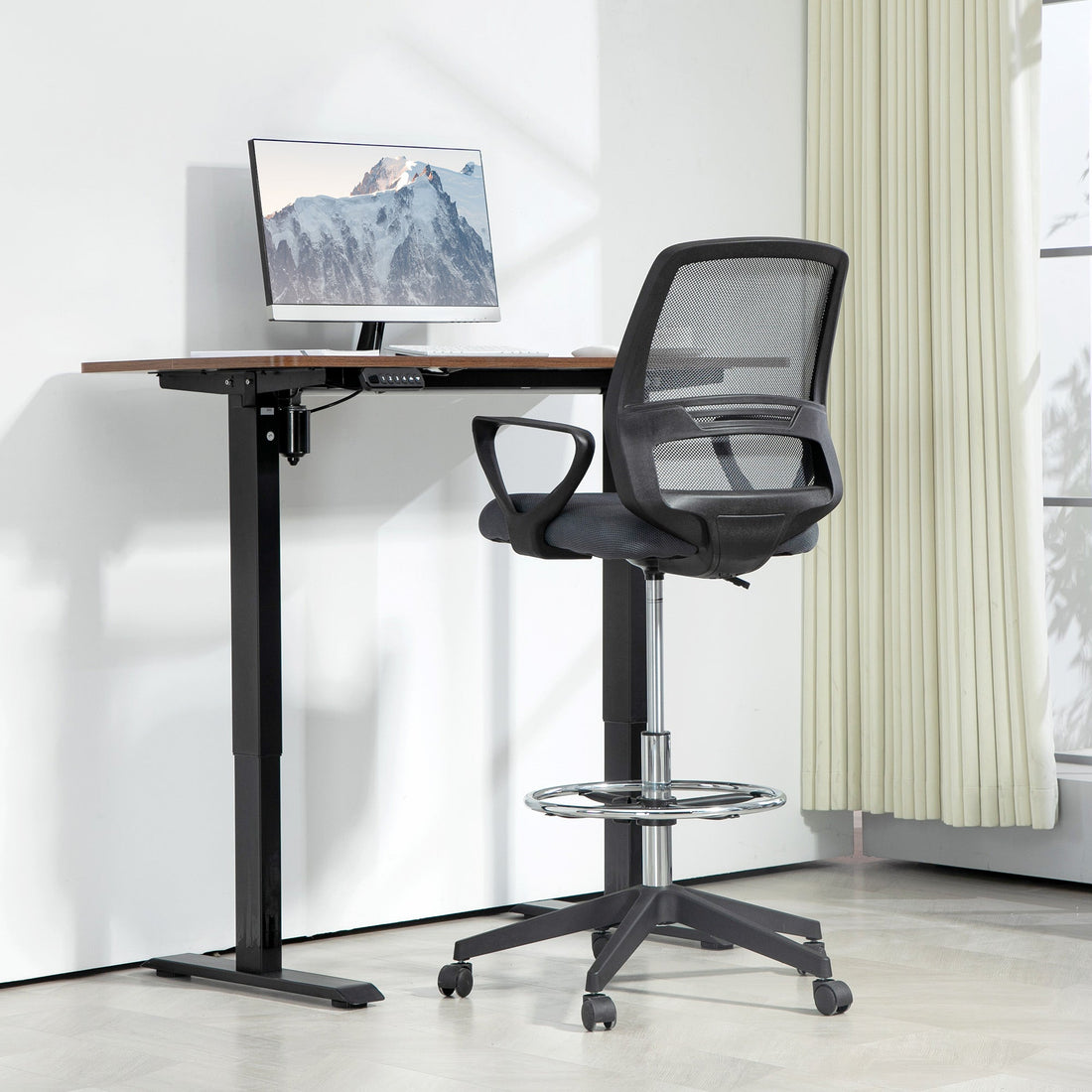 Ergonomische bureaustoel met verstelbare voetensteun | Kleur: Grijs