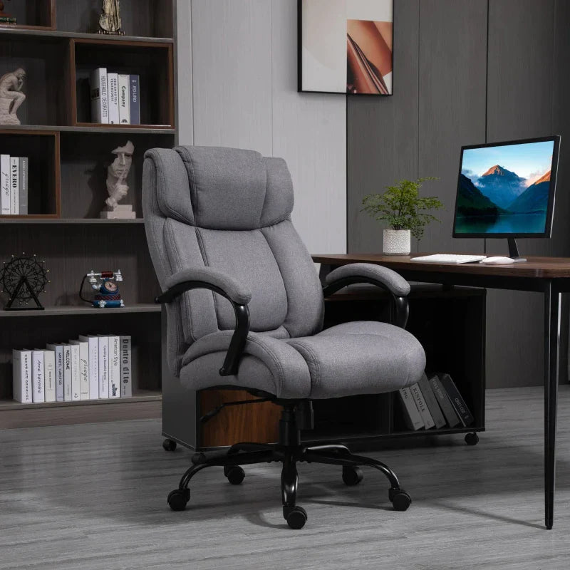 Ergonomischer Bürostuhl, extrabreit | Farbe: Hellgrau | Abmessungen: 72.5x83x110-118 cm