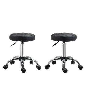 Set van 2 salonkrukken - Verstelbare draaikrukken | Kleur: Zwart