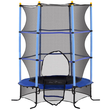 Kindertrampoline met veiligheidsnet | Kleur: Blauw | Afmetingen: 163x163x190 cm