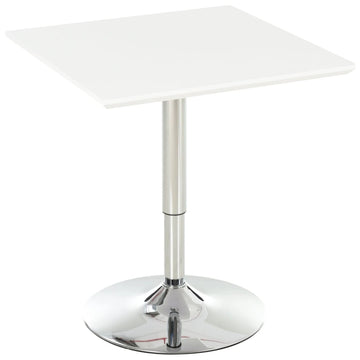 Verstelbare bartafel - Moderne statafel | Kleur: Wit | Afmetingen: 60x60x69-92 cm