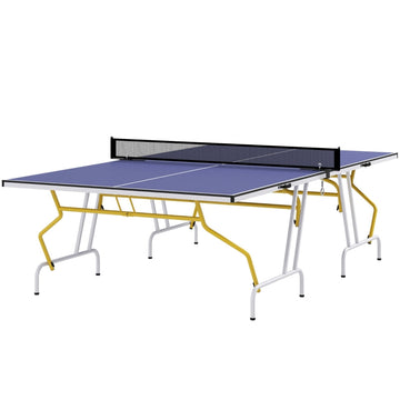 Opvouwbare tafeltennistafel voor binnen en buiten | Kleur: Blauw | Afmetingen: 152.5x274x76 cm