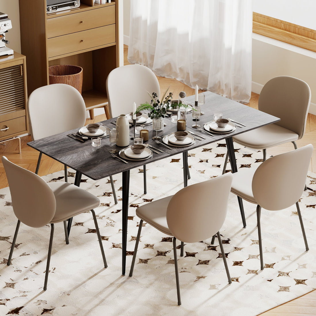 Uitschuifbare eettafel 6-8 personen | Kleur: Grijs | Afmetingen: 120x75x77 cm