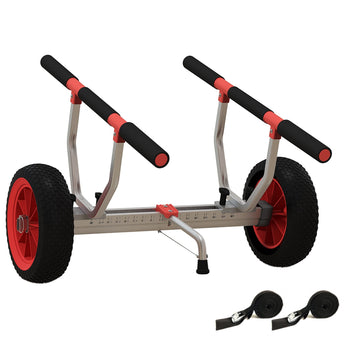 Kayaktransportwagen - Kano- en SUP-trolley | Kleur: Zwart, rood | Afmetingen: 72.5x79x42 cm