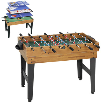13-in-1 Speltafel - Tafelvoetbal, Biljart | Kleur: Walnoot | Afmetingen: 109x121x80 cm