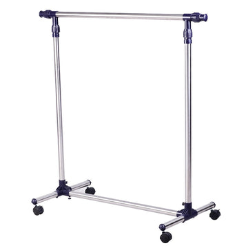 Verstelbaar kledingrek met wielen | Kleur: RVS | Afmetingen: 86-160x45x95-170 cm