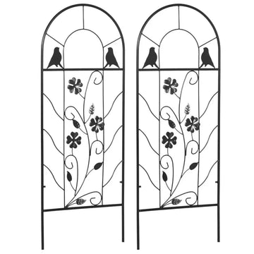 Metalen tuinrek set van 2 - Klimplantenrek | Kleur: Zwart