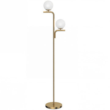 LED-vloerlamp met 3 kleurtemperaturen en voetschakelaar | Kleur: Goud | Afmetingen: 28x33x170 cm