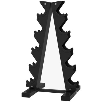 Dumbbellrek voor 5 paar dumbbells | Kleur: Zwart | Afmetingen: 33x35x66 cm