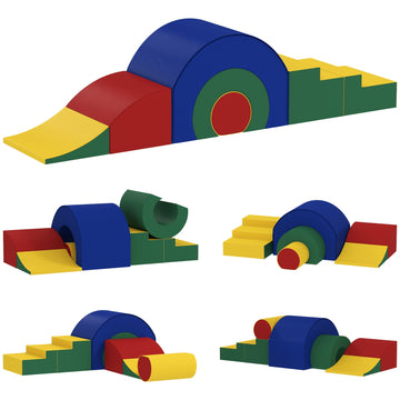 5-delige zachte speelset voor baby’s en peuters | Kleur: Groen, Blauw | Afmetingen: 39x181x44 cm