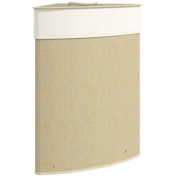 Hoekige wasmand van bamboe, 55 liter | Kleur: Naturholz | Afmetingen: 35x35x60 cm