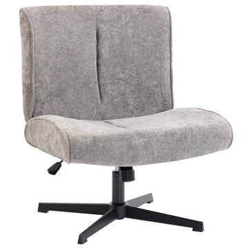 Draaibare fauteuil, fluweel, verstelbaar | Kleur: Grijs | Afmetingen: 63x75x82-90 cm