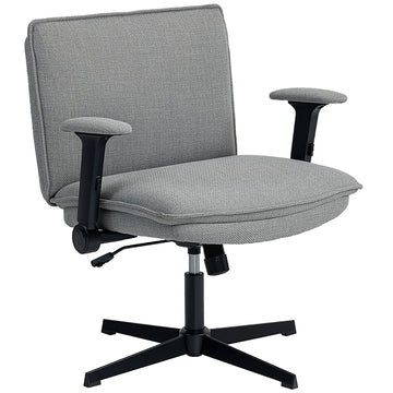 Bureaustoel met opklapbare armleuningen | Kleur: Grijs | Afmetingen: 76x70x85-97 cm