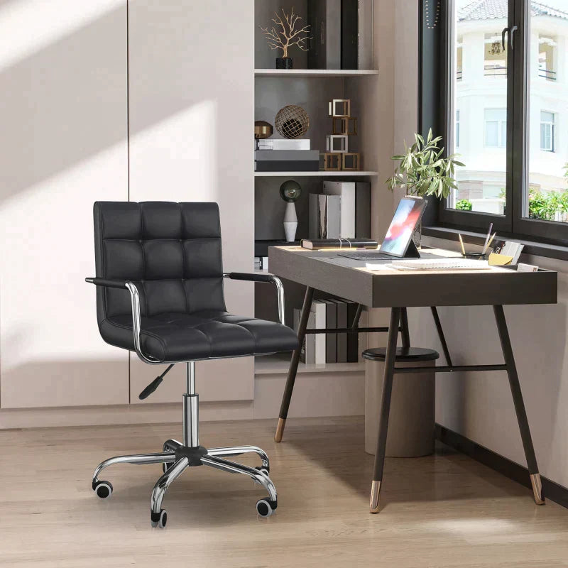 Ergonomische bureaustoel - PU-leren kantoorstoel | Afmetingen: 52,5x54x84-99 cm