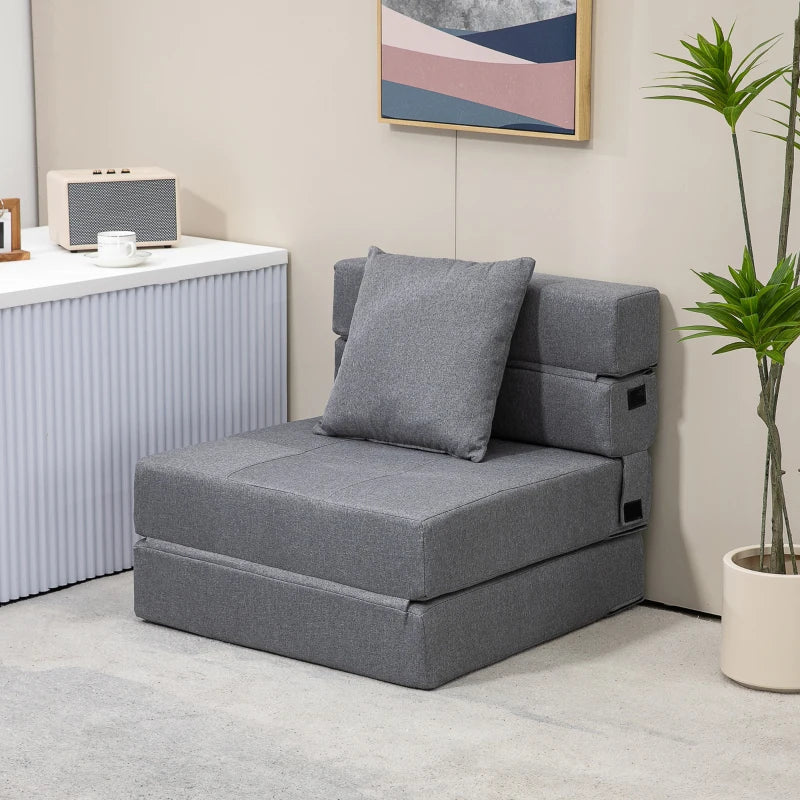 Schlafsessel - 2-in-1 Sessel und Gästebett | Farbe: Dunkelgrau | Abmessungen: 70x55x30 cm
