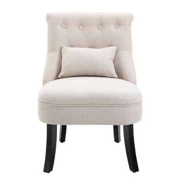 Gestoffeerde fauteuil met rugkussen | Kleur: Wit | Afmetingen: 52.5x69x77 cm