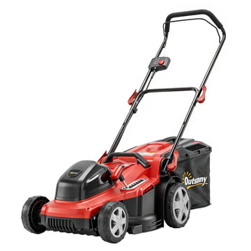 Elektrische grasmaaier 800 W, 40 cm, 45 L | Kleur: Rood | Afmetingen: 46x131x109 cm